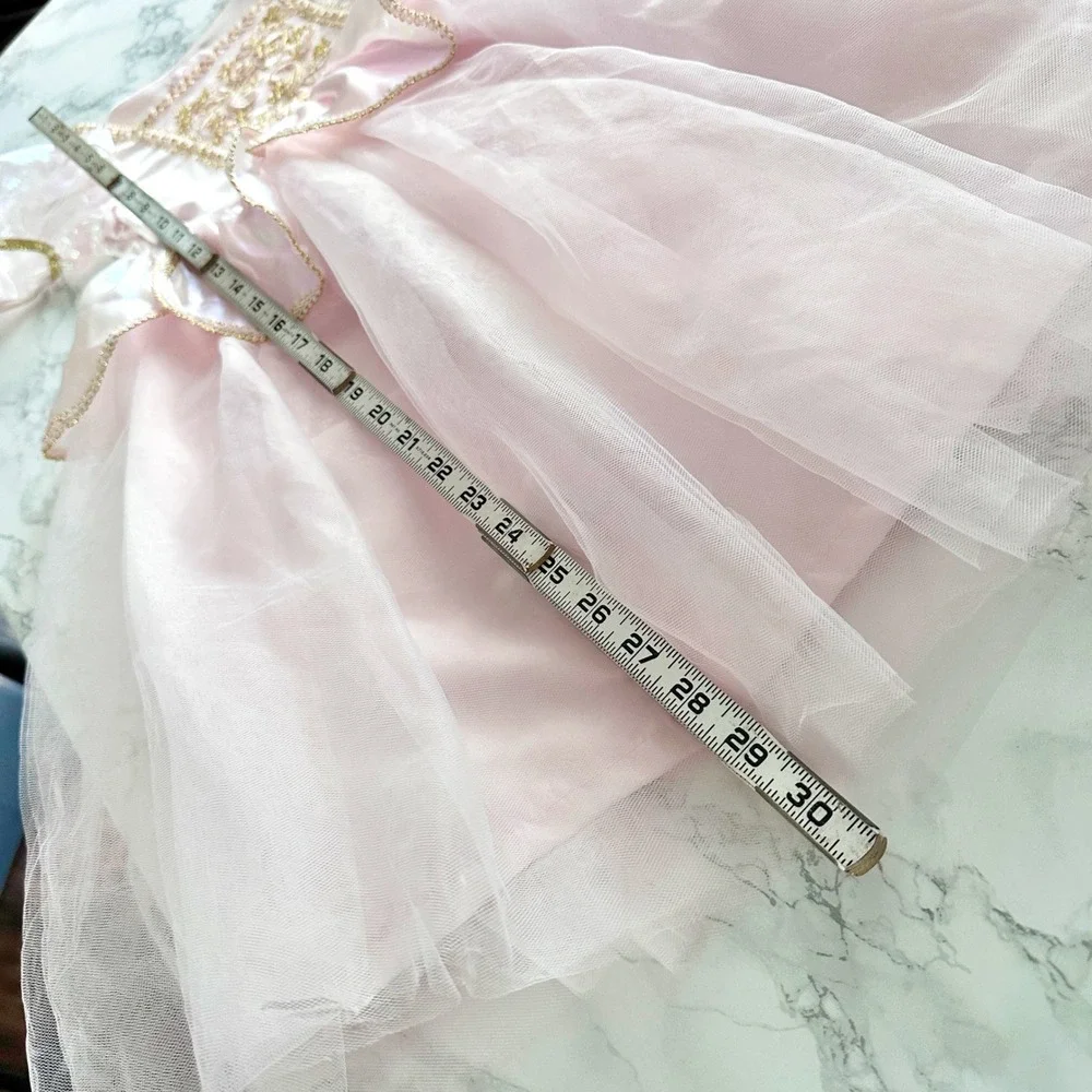 Fairytale by Lilt Iridescent Puff Sleeve Pink Princess Dress Girls Size 7